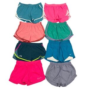 (8) Assorted Colors Nike and Under Armour Athletic Shorts